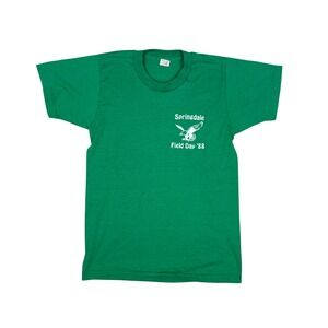 Vintage Screen Stars Field Day T-Shirt Youth Large‎ 14-16 Green 1988 USA Made